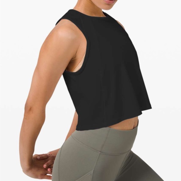 🖤LULULEMON SCULPT TANK CROPPED-BLACK-14🖤 - Picture 5 of 11